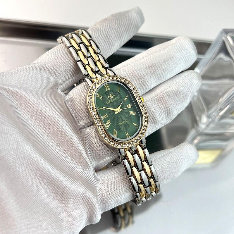 Francouzské ležérní módní jemné dámské kamínky malé destičky lehké luxusní dámské náramky elegantní quartz hodinky