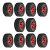 6WD Rubber Tires Aluminum Alloy Wheel Hub for WPL B24 B36 1 16 RC Car Upgrade PartRed