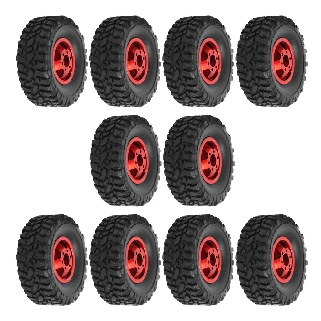 6WD Rubber Tires Aluminum Alloy Wheel Hub for WPL B24 B36 1 16 RC Car Upgrade PartRed