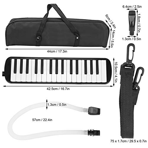 32-Key Melody Harmonica, Lightweight and Comfortable for Beginners and Kindergarteners (Black)