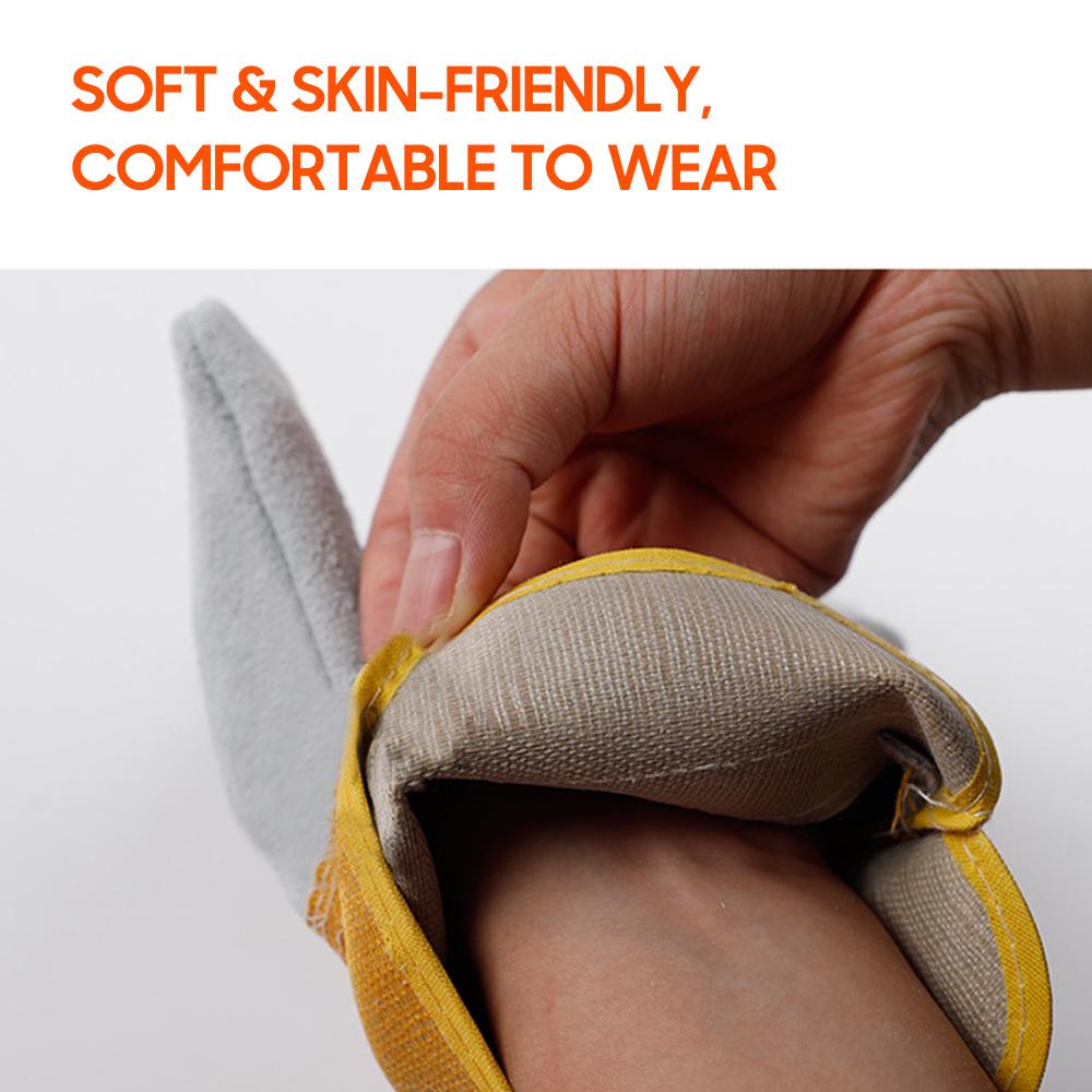 Welding Gloves Heat Resistant Cowhide Leather Forge Gloves Hands Protection In Welding Oven Grill