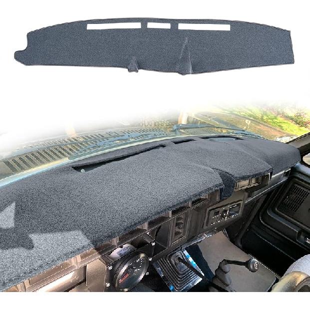 Dashboard Cover  Fit For Ford F150 F250 F350 Bronco Pickup Truck 1987 1988 1989 1990 1991 Dash Cover Mat Pad Carpet (Dark Gray)