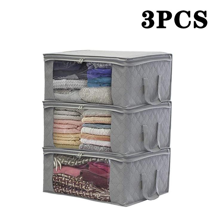 1-5PCS Folding Quilt Storage Bag Large Capacity Nonwoven Clothes Storage Bag Sealed Dustproof Storage Bag Clothes Organiser Box