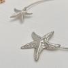 Ocean Inspired Metal Flower/Starfish Open Collar Necklace Adjustable Neckchain Handmade Clavicle Chain Accessories