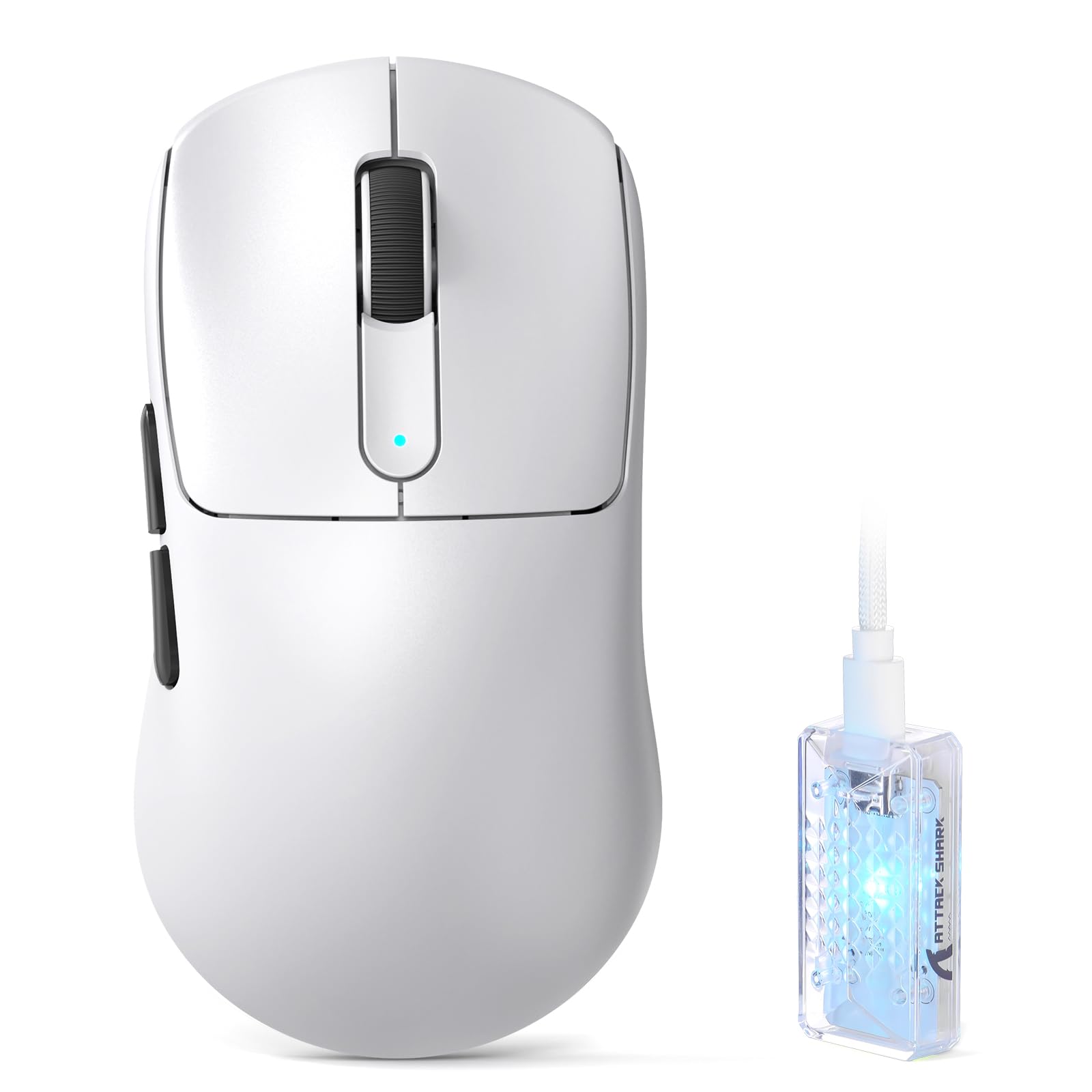 

ATTACK SHARK V5 Ігровий DPI 42000 8000 Гц Бездротовий Звіт Легкий Дизайн для Великих Міцний ШІ Автоматичний і Швидкий Низький Відмінна Ціна для Середнього Рівня білий