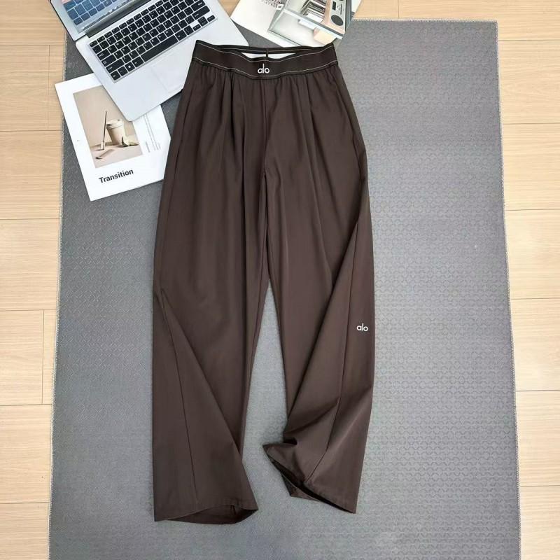 High-Waisted Wide-Leg Straight Trousers Women - Stretchy Nylon Tailored Pants Elegant Casual Office Wear