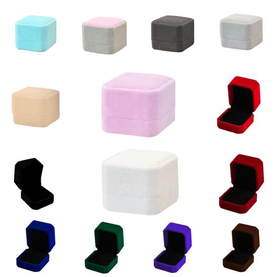 Velvet Ring Box, Small Portable Jewelry Gift Box, with Soft Lining Anti-Scratch Design, Ring Case for Wedding, Engagement, Proposal
