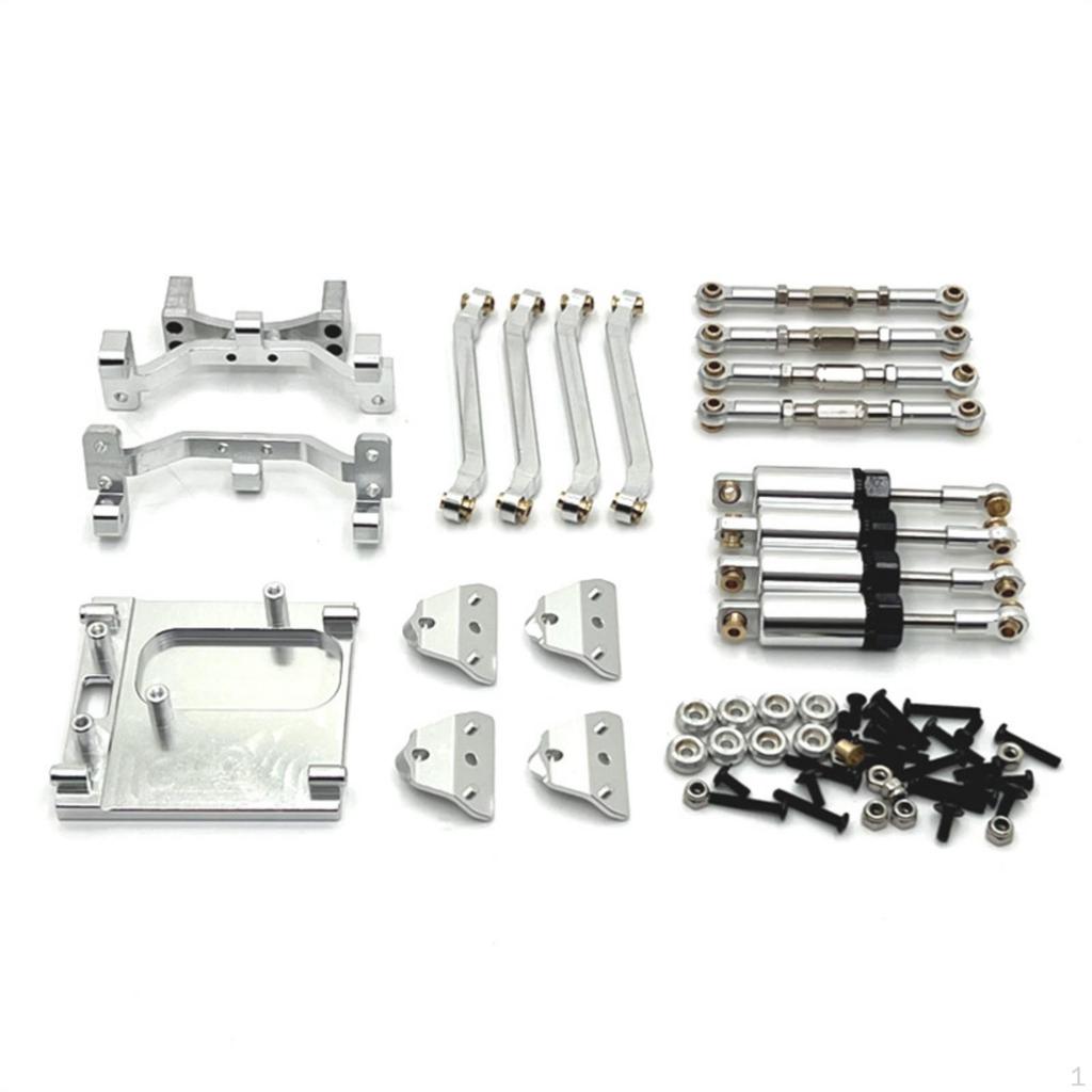 RC Car Aluminum Parts Kit with Shock Absorbers Metal Dampening System for Trail Tuning Red