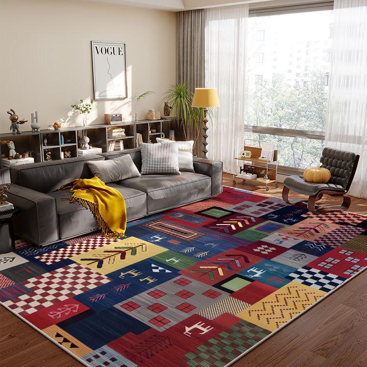 High-Grade French Retro Living Room Rug | Stain-Resistant American Sofa Blanket & Bedroom Floor Mat