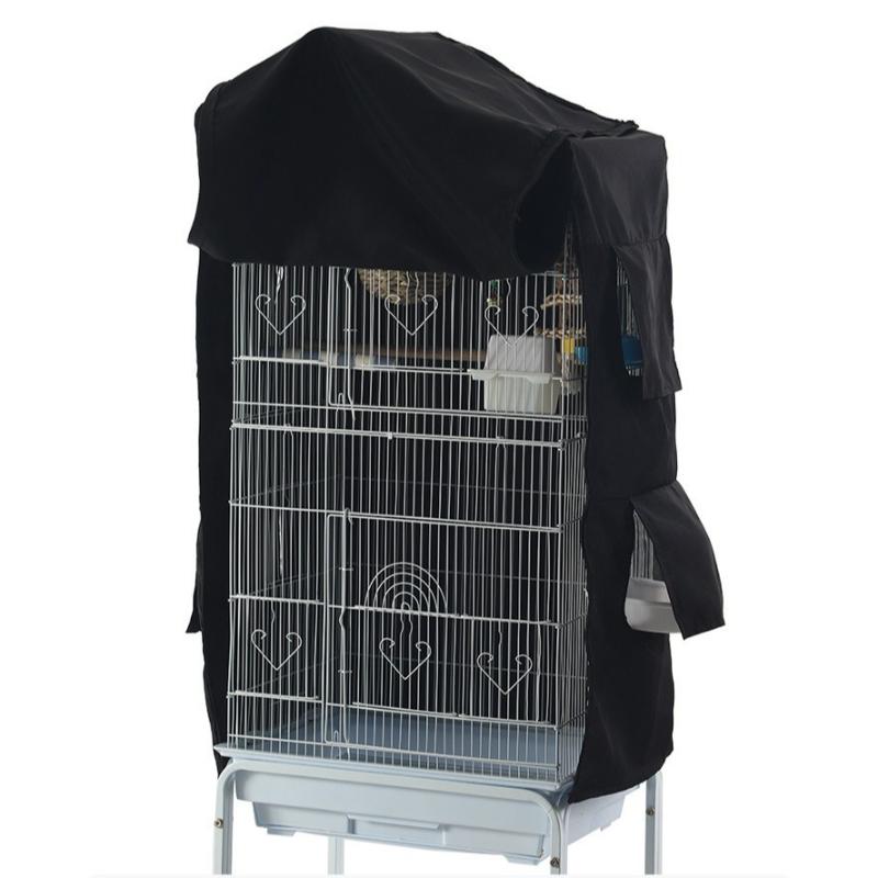 Zippered Bird Cage Cover Light Blocking Waterproof Parrot Cage Protect Cover Velcro Cold-proof Birdcage Covers Bird Cage Clothes
