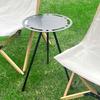 Outdoor Folding Small Round Table Portable Height Adjustable Aluminum Alloy Lightweight Foldable Round Camping Table
