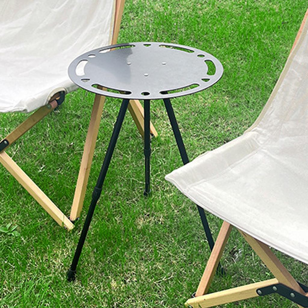 Outdoor Folding Small Round Table Portable Height Adjustable Aluminum Alloy Lightweight Foldable Round Camping Table