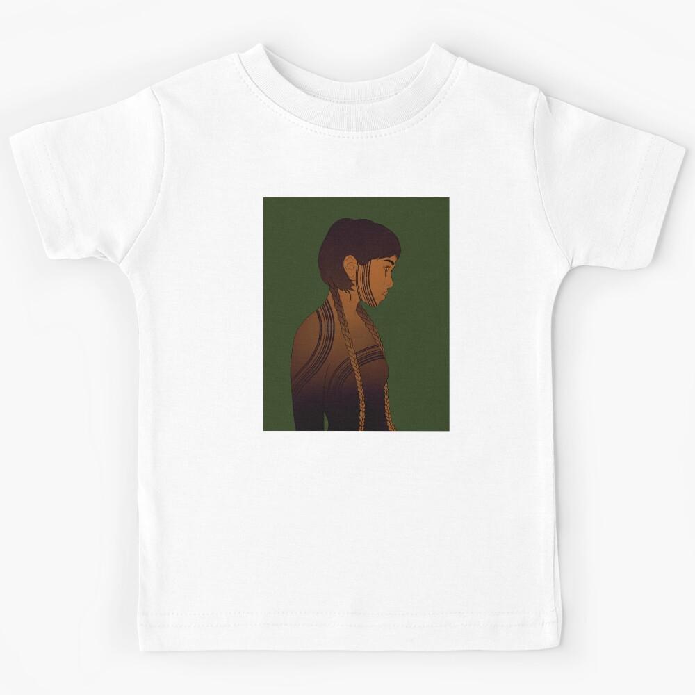 Orange and Green Portrait of an Alternative Punk Woman Kids T-Shirt 120