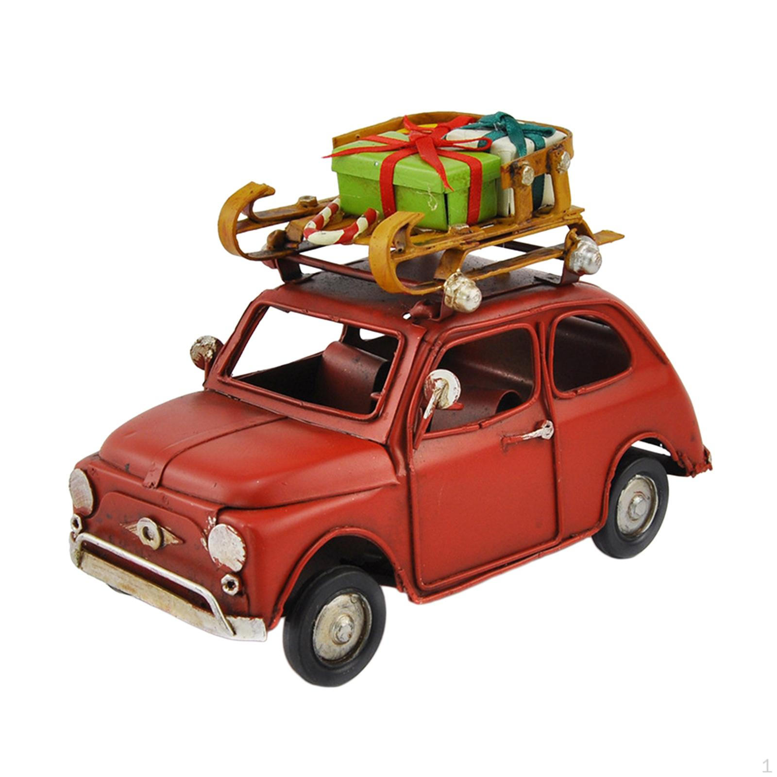 

Red Metal Car Xmas Decor, Rustic, Farmhouse Truck Decor Indoor and Outdoor Christmas for