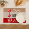 Valentine's Day Placemat Red Love Atmosphere Arrangement Western Food Mat Polyester Dirt-resistant Tableware Heat Insulation Mat