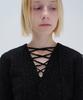 Daiaegeuneol V Neck Lace Up Knit (Black)