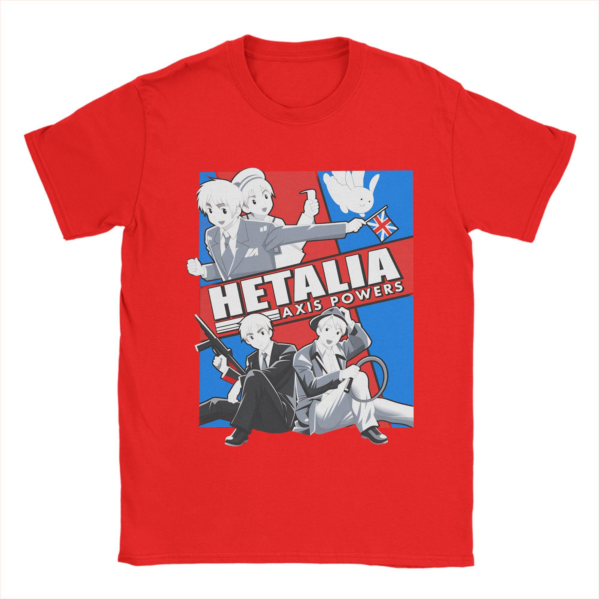 

Hetalia Axis Powers TShirt for Men Creative Cotton Tee Shirt Crew Neck Short Sleeve T Shirts Printed Clothes S