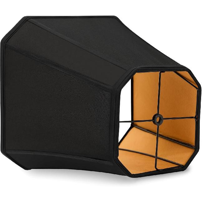 Square Cut Corner Lamp Shade, Medium Bell Lampshade 8" Top x 14" Bottom x 11" High, Black Replacement Lamp Shade for Table Lamps and Floor Lamps,