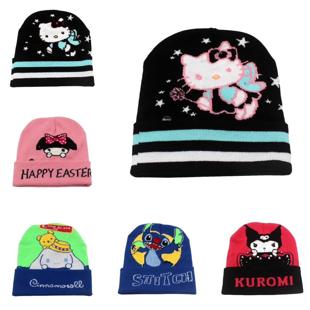 Cozy Knit Kawaii Kuromi Stitch Character Beanie Hat For Stylish Winter Warmth