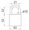 Cast iron padlock 60- LOB KSS60
