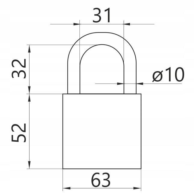 Cast iron padlock 60- LOB KSS60