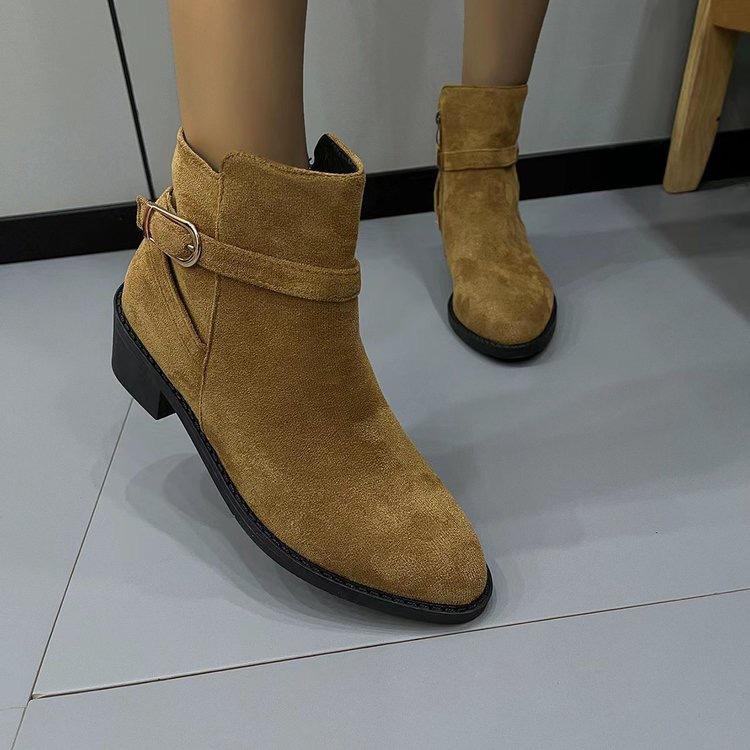 Short Boots for Women 2025 Autumn New Item European and American Retro Pointed Short Boots Fashionable Mid Heeled Women