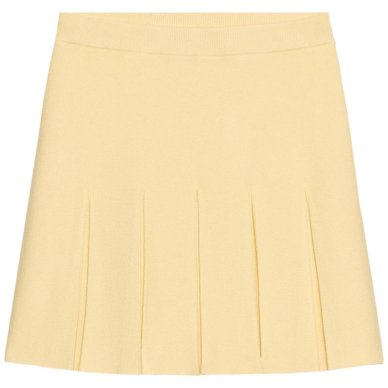 

Zaprha 2025 Summer New Fashion Wide Pleat Simple and Versatile Casual Knitted Mini Skirt 5755040 Light yellow L