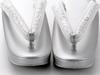 Made in Formal Zori Sandals using Saga Nishiki Gold or Sizes Single pair of sandals in gold or Size SAKIKU-EN Japan, Women's Fabric, Silver, S, M,