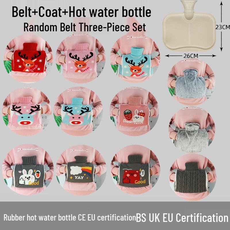 Old-Fashioned Rubber Hot Water Bottle for Stomach Warming