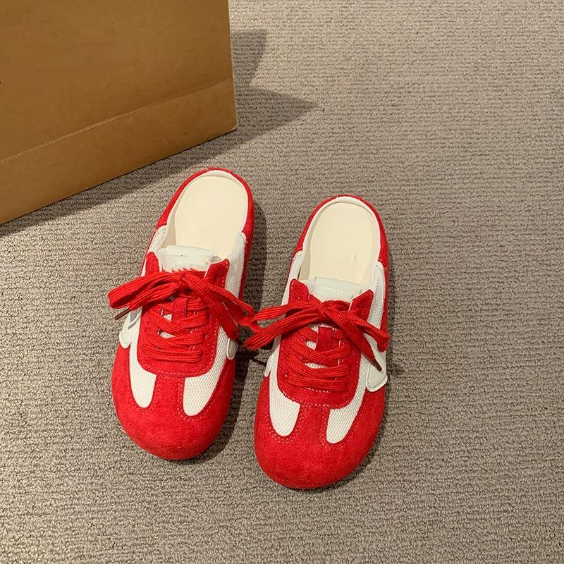 Thick-soled bag head and half slippers, women wear new shoes outside summer, and pedal white shoes and cool slippers.