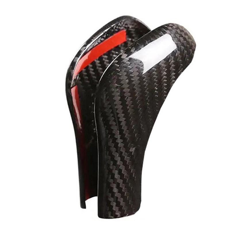 Authentic Car Styling Black Carbon Fiber Gear Shift Head Cover Sticker For Porsche Cayenne 2011-2017 Replacement Parts Accessori