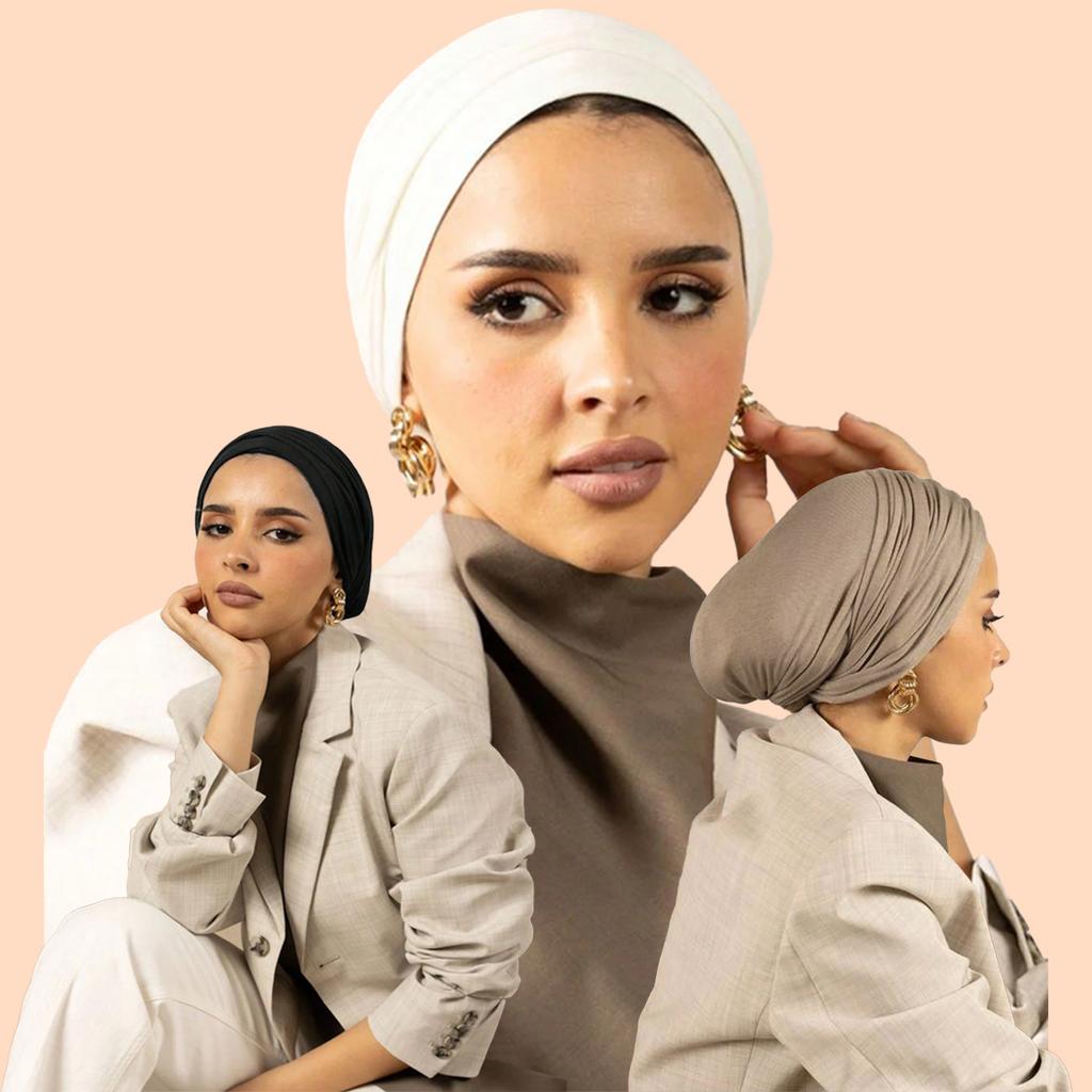 Căciulă nouă musulmană solidă pentru sub hijab Modal Hijab instant din bumbac elastic Turban Căciulă islamică pentru sub hijab Bonetă Eșarfă de cap Bandă de cap