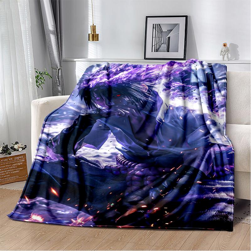 3D N-Naruto Cartoon Anime I-Itachi Flannel Blanket Soft Warm Throw Blanket for Bedroom Living Room Bed Travel Camping Picnic Kid