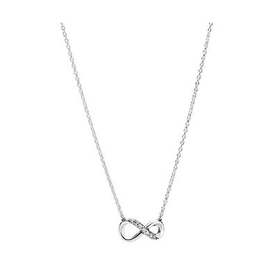 Moments Infinity Sterling Silver Collier Necklace With Clear Cubic Zirconia 398821C01-50 For Women