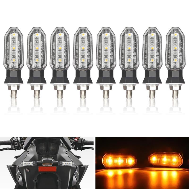Motorcyle LED Turn Signal Light 12V Moto Amber Indicator Lamp For Yamaha FZ 1 YZF R3 R6 R1 MT 07 09 FZ6 Tracer 900 Tenere 700