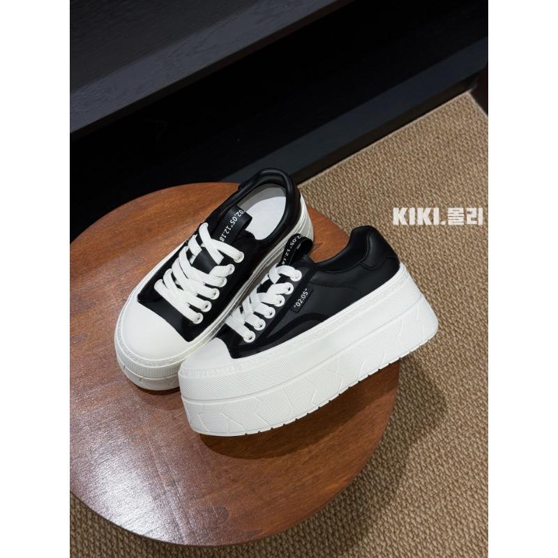 

Autumn new platform white shoes women s versatile fashion casual sports shoes breathable heightening board shoes women 35 чёрный
