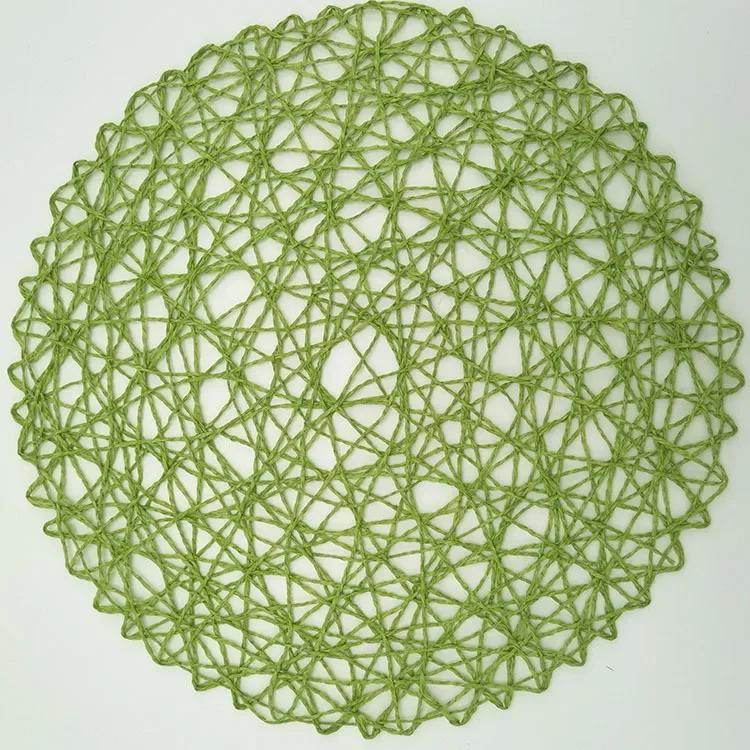 Crochet knitting Round Woven Place Mats Paper Fiber Table Placemats Hollow Decorative Placemat Dinning Place Mats Decor for Home