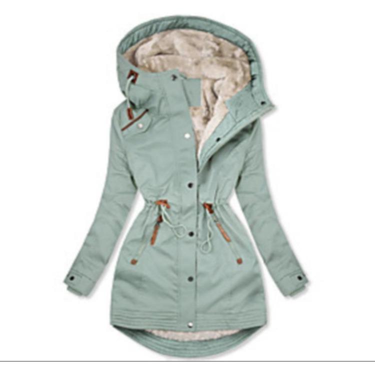 Women Slim Warm Hooded Winter Jacket Cotton Long Sleeve Zippered