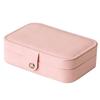 Travel Jewelry Box PU Leather Soft Velvet Lining Small Jewelry Case Portable Earrings Rings Necklaces Organizer Roseate