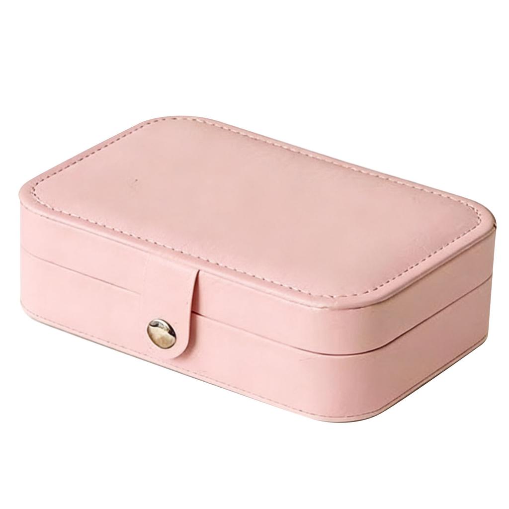 Travel Jewelry Box PU Leather Soft Velvet Lining Small Jewelry Case Portable Earrings Rings Necklaces Organizer Roseate