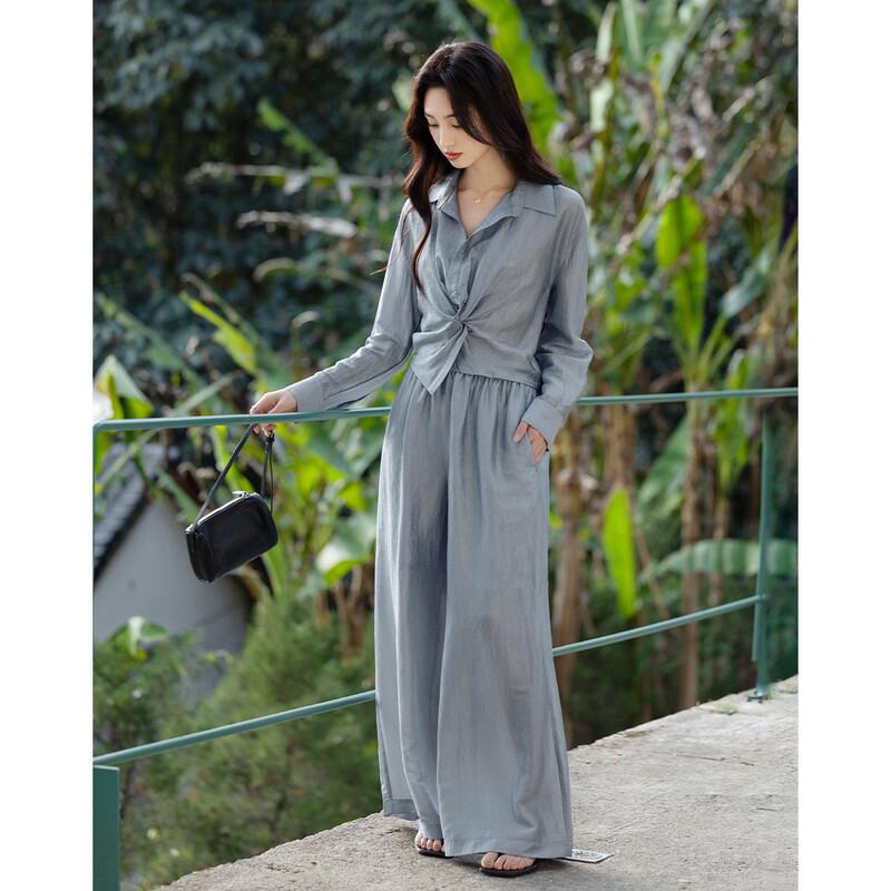 Demana Silky Pleated Acetate Two-Piece Set