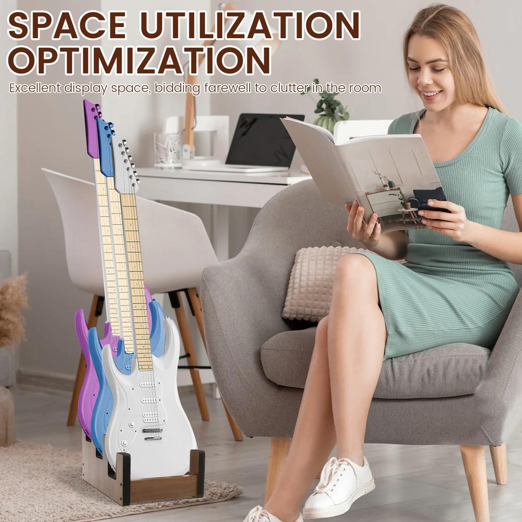 Guitar Stand Plywood Bass Stand Non-slip Guitar Storage Holders Electric Guitar Display Stand Musical Instrument Accessories