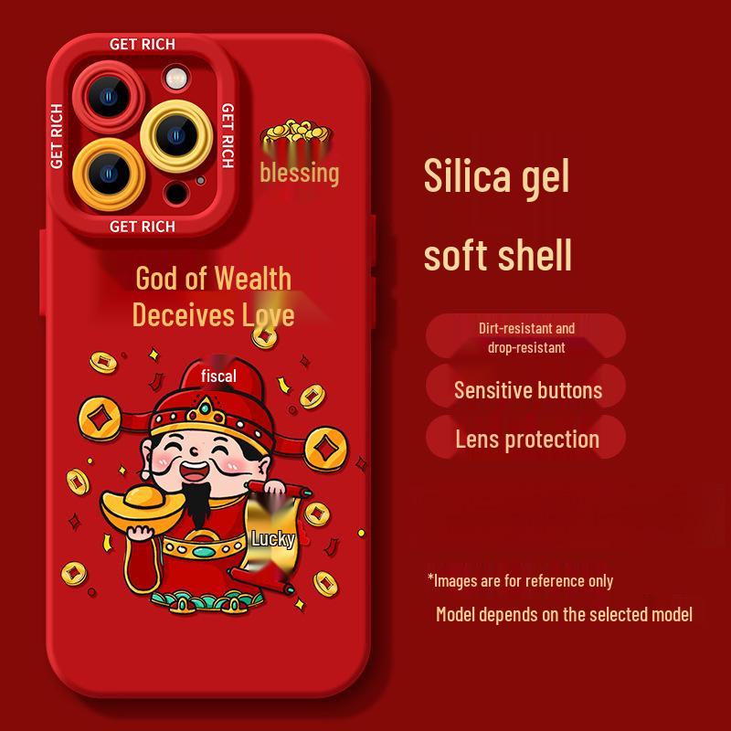 

God of Wealth iPhone 15 Case: Drop-Proof Cover for iPhone 14 Plus, 13 Pro Max, 12, and 11 iPhone 7P/8P