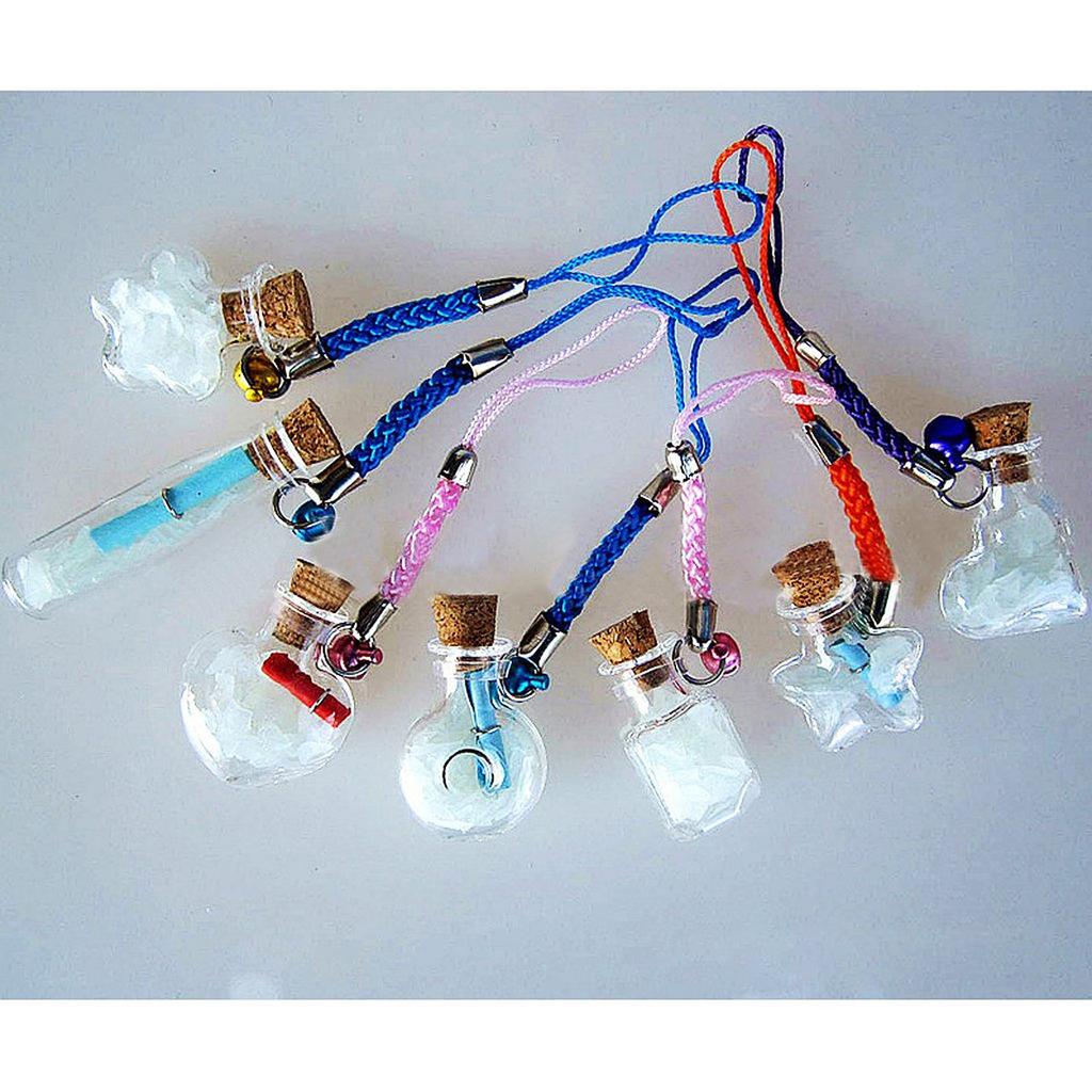 10pcs Glass Wish Bottle Clear Cylinder Mini Jar Diy Decoration For Potpourri Perfume Pendant Gift Glass Bottle With Cork