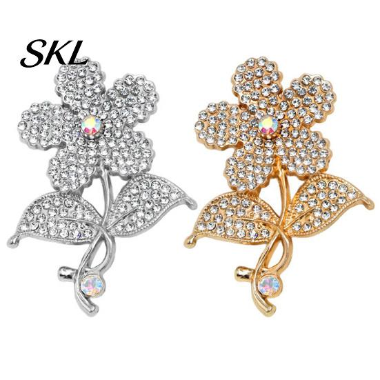Strong Buckle Brooch Vintage Rhinestone Flower Brooch, Floral Alloy Lapel Pin, Sweater Durable Cardigan Coat Business Suit Decoration, Men Women