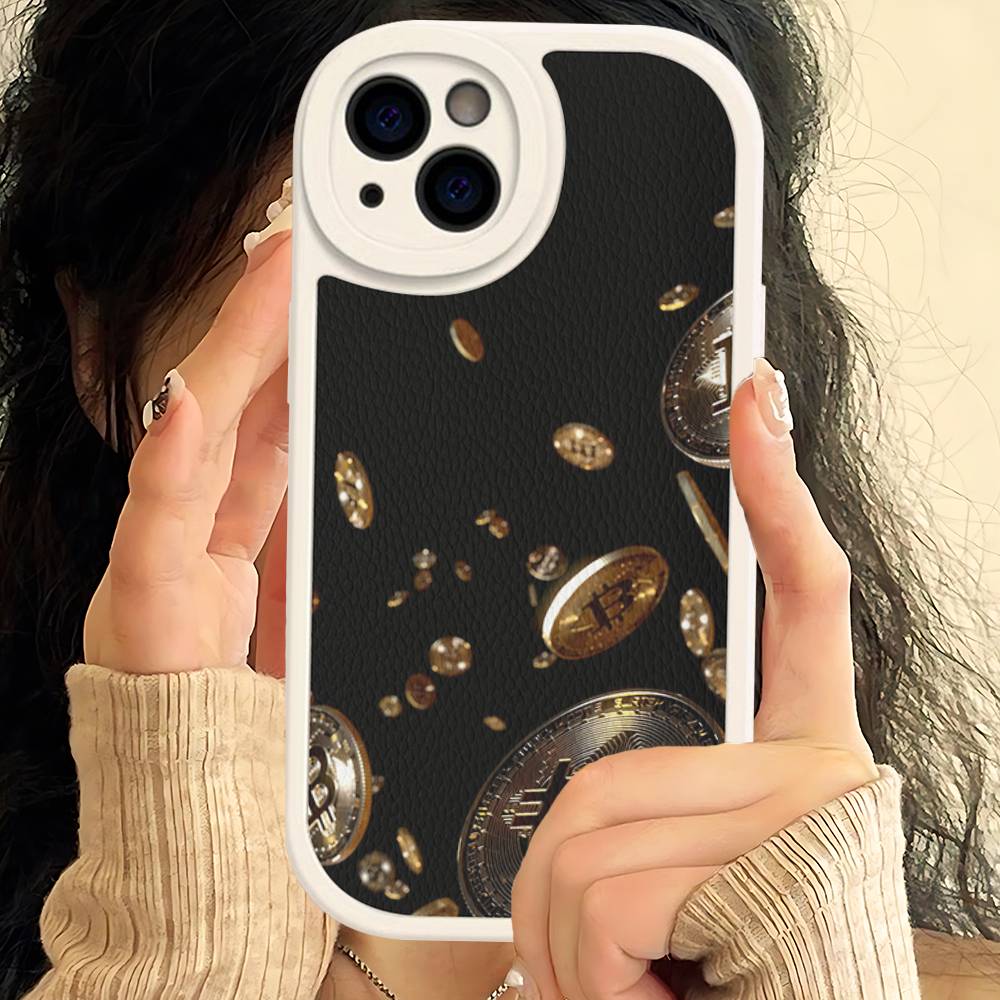 

Bitcoin Phone Case Hard Leather For IPhone 14 13 16 Mini 15 14 11 12 Pro Max Plus Fundas iPhone 14 plus
