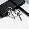Punk Metal Stainless Steel Earrings, Unisex Fashionable Cross Drop Earring Simple Classic Jewelry for Women Men