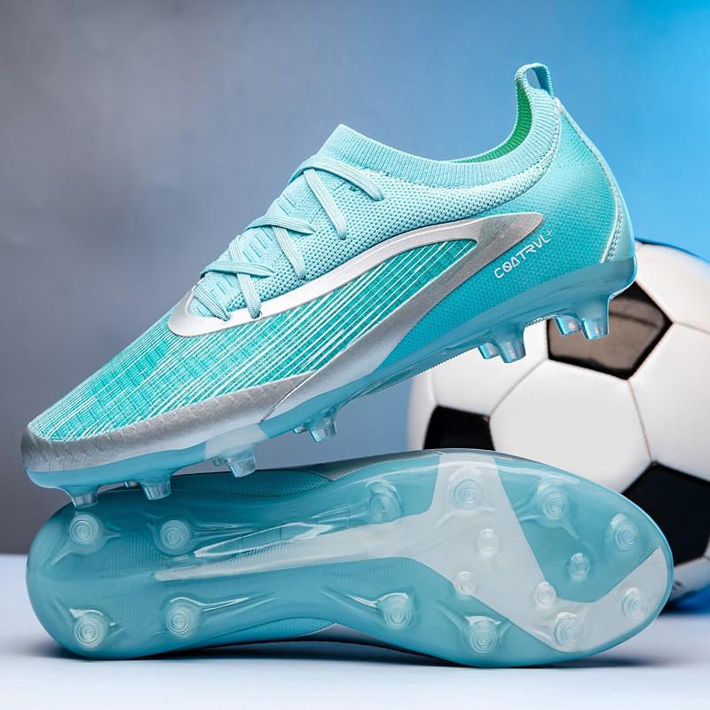 Youth Soccer Cleats Boys Girls Kids Low-Cut AG Studs Rubber Sole PU Fabric Upper Durable Training Football Shoes