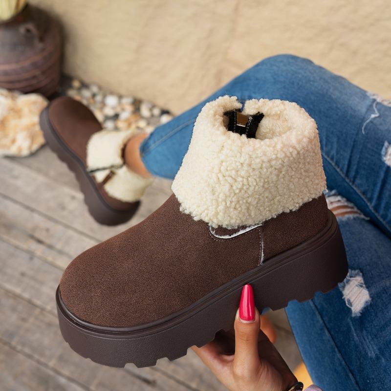 

Модные женские балетки на платформе, короткие ботинки 2025, новая зимняя замшевая классическая обувь, женские модные уютные ботильоны, повседневные женские кроссовки 40