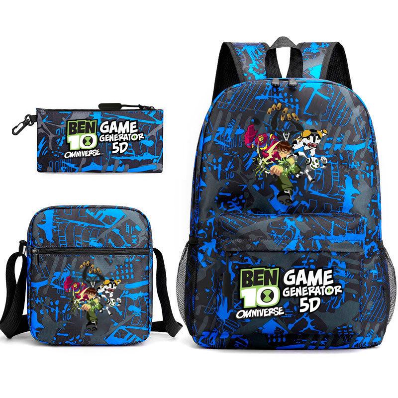 New Hacker Junior Starry Sky School Bag Three-piece Set 10 Heat Transfer Personalized Backpack Leisure Bag
